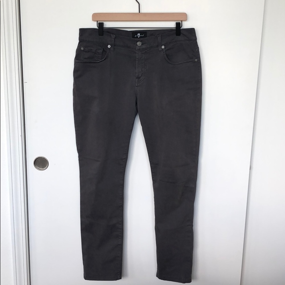 7 For All Mankind Dark Grey 5-Pocket Pant - 33
